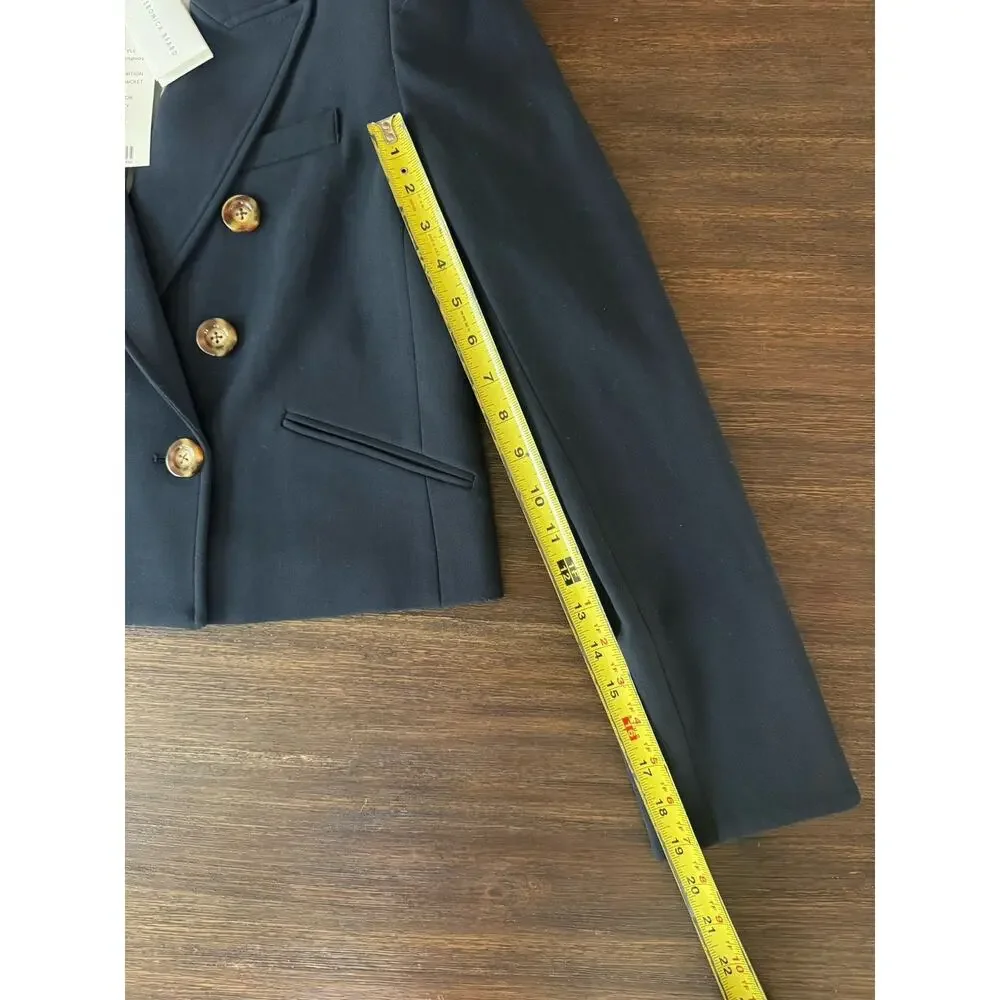 Veronica Beard Blazer Navy Blue Navis Cropped Dickey Jacket Womens 12 NWT - Picture 9 of 11